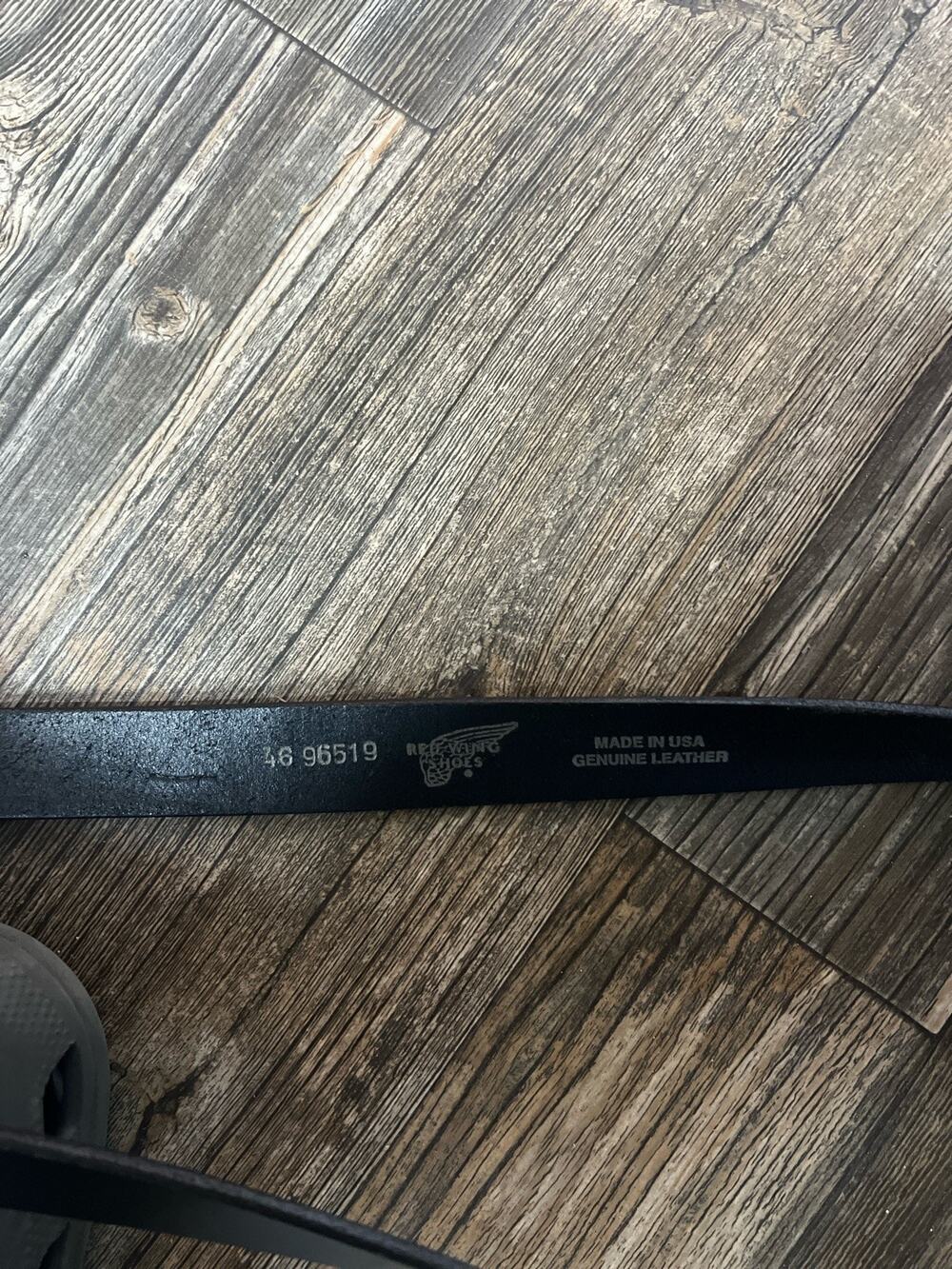 Red Wing 96519 Black Leather Belt Size 46 Made in USA